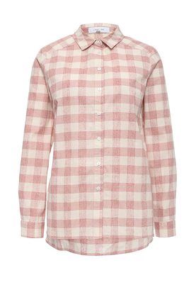 LOST INK  LONGLINE SHIRT IN PINK CHECK