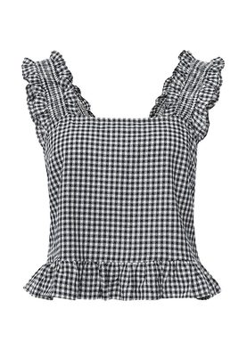 LOST INK  GINGHAM STRAP TOP