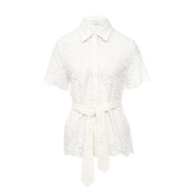 LOST INK  CORDED LACE SHIRT WITH TIE