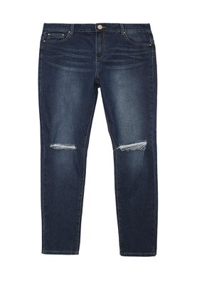 LOST INK PLUS  SKINNY JEAN IN DANDELION WASH WITH RIPS