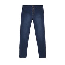 LOST INK PLUS  JEGGING WITH BUTTON FRONT IN POPPY WASH