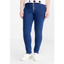 LOST INK PLUS  JEGGING WITH BUTTON FRONT IN LUPIN WASH