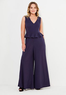 LOST INK PLUS  WIDE LEG JUMPSUIT WITH FRILL
