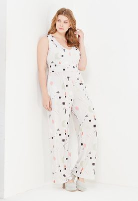 LOST INK PLUS  JUMPSUIT IN ABSTRACT PRINT