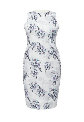 LOST INK PLUS  ORIGAMI PENCIL DRESS IN SHADOW FLORAL PRINT