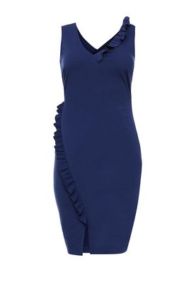 LOST INK PLUS  BODYCON DRESS WITH SPLIT AND FRILL