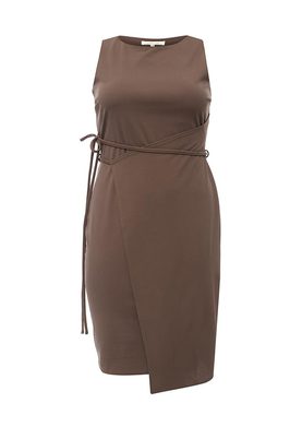 LOST INK PLUS  TEXTURED PENCIL DRESS WITH SKINNY BELT