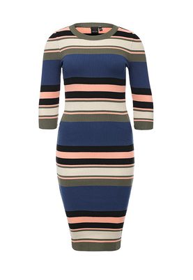 LOST INK  THE STRIPED KNIT DRESS IN RIB UPDATE